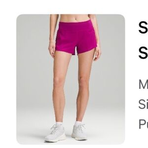 speed up mid rise lululemon magenta shorts
